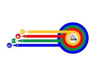 Image showing circles and arrows of different colors