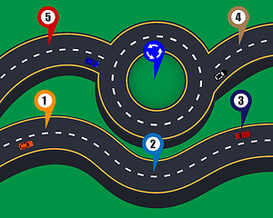 Image showing Design of road infographic patterns with markings