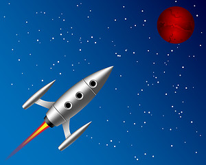 Image showing flying rocket to the planet