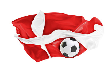 Image showing The national flag of Danmark. FIFA World Cup. Russia 2018