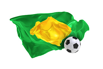 Image showing The national flag of Brasil. FIFA World Cup. Russia 2018