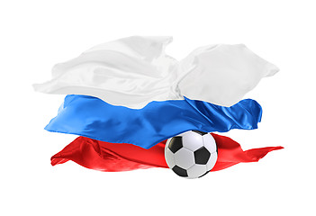 Image showing The national flag of Russia. FIFA World Cup. Russia 2018