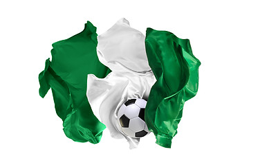 Image showing The national flag of Nigeria. FIFA World Cup. Russia 2018