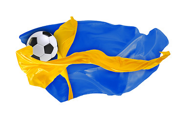 Image showing The national flag of Sweden. FIFA World Cup. Russia 2018