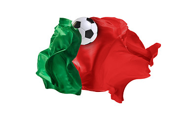 Image showing The national flag of Portugal. FIFA World Cup. Russia 2018