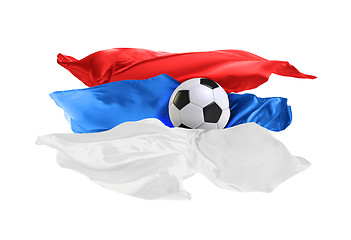 Image showing The national flag of Serbia. FIFA World Cup. Russia 2018