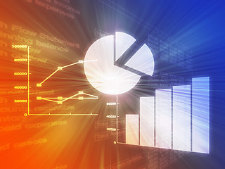 Image showing Spreadsheet business charts illustration