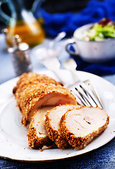 Image showing rolls of chicken fillet