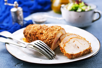 Image showing rolls of chicken fillet