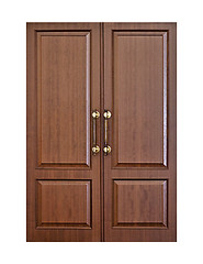 Image showing Modern wooden door