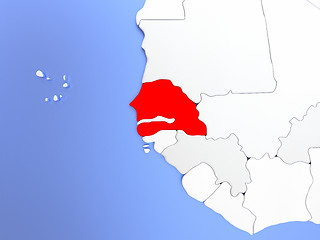 Image showing Senegal in red on map