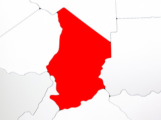 Image showing Chad in red on map