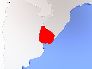 Image showing Uruguay in red on map