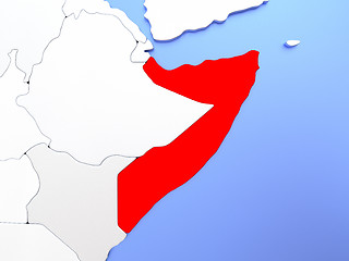 Image showing Somalia in red on map