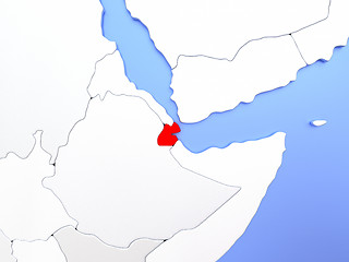 Image showing Djibouti in red on map