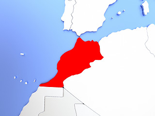 Image showing Morocco in red on map