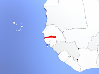 Image showing Gambia in red on map