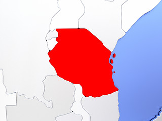 Image showing Tanzania in red on map