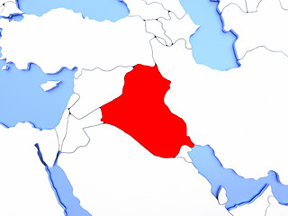 Image showing Iraq in red on map