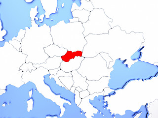 Image showing Slovakia in red on map