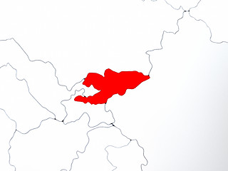 Image showing Kyrgyzstan in red on map