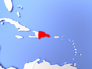 Image showing Dominican Republic in red on map