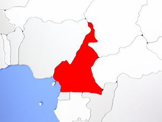 Image showing Cameroon in red on map