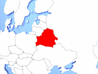 Image showing Belarus in red on map