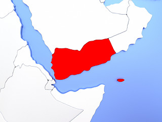 Image showing Yemen in red on map