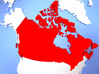 Image showing Canada in red on map