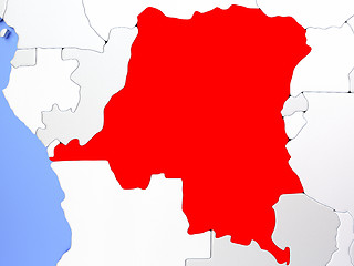 Image showing Democratic Republic of Congo in red on map