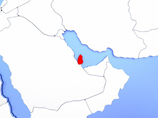 Image showing Qatar in red on map