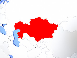 Image showing Kazakhstan in red on map