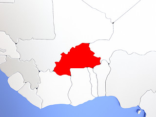 Image showing Burkina Faso in red on map