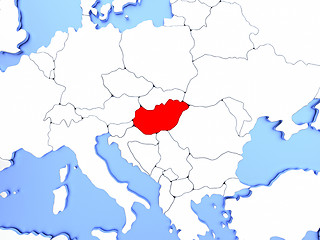 Image showing Hungary in red on map