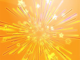 Image showing Bursting flying stars illustration