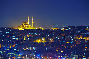 Image showing Night lights of Istanbul