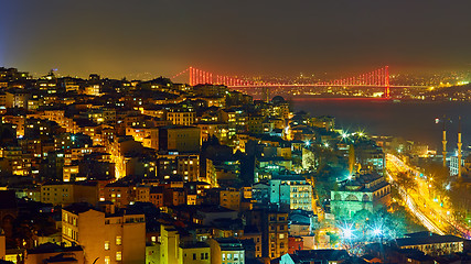 Image showing Night lights of Istanbul