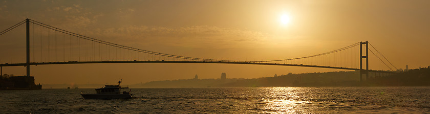 Image showing The Bosphorus Bridge connecting Europe and Asia.