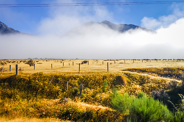 Image showing Mountain fields landscape in New Zealand