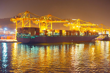 Image showing Commercial dock at night