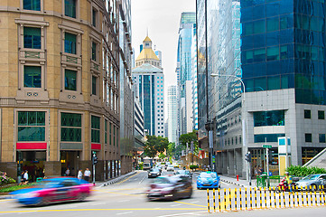 Image showing Singapore Downtown busy street life