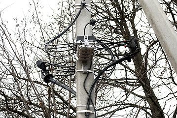 Image showing electric concrete column with fasteners