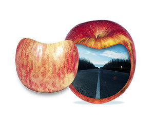 Image showing abstraction of an apple in a section