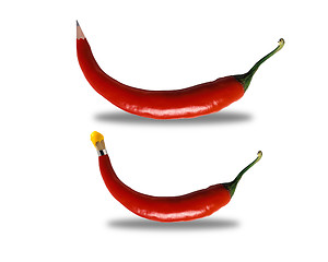 Image showing Two red bitter pepper