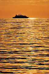 Image showing Passenger ship at sunset