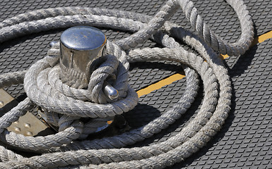 Image showing Moored boat