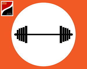 Image showing barbell white circle