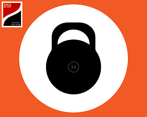 Image showing kettlebell icon in a white circle