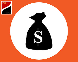 Image showing black bag with dollar sign